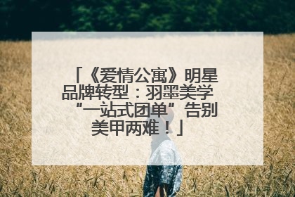 《爱情公寓》明星品牌转型：羽墨美学“一站式团单”告别美甲两难！