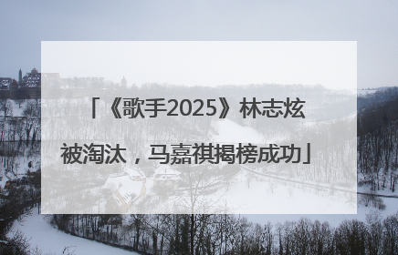 《歌手2025》林志炫被淘汰，马嘉祺揭榜成功