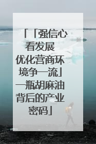 「强信心 看发展 优化营商环境争一流」一瓶胡麻油背后的产业密码
