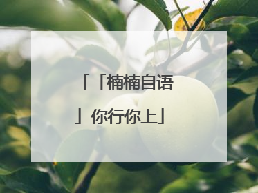 「楠楠自语」你行你上