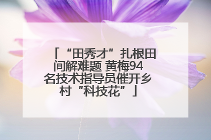 “田秀才”扎根田间解难题 黄梅94名技术指导员催开乡村“科技花”