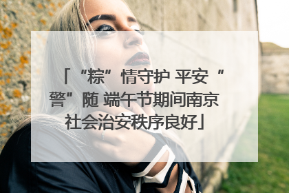 “粽”情守护 平安“警”随 端午节期间南京社会治安秩序良好
