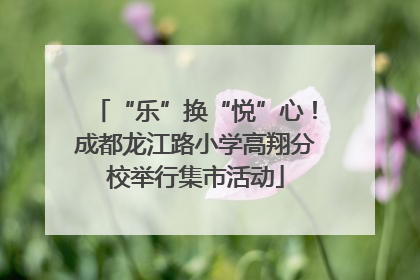 “乐”换“悦”心！成都龙江路小学高翔分校举行集市活动