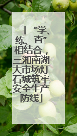 “学、练、查”相结合，三湘南湖大市场灯石城筑牢安全生产防线