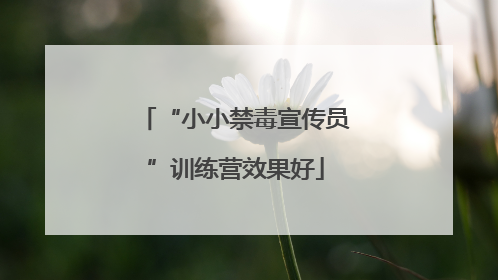 “小小禁毒宣传员”训练营效果好