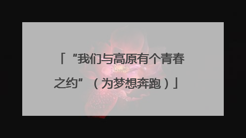 “我们与高原有个青春之约”（为梦想奔跑）