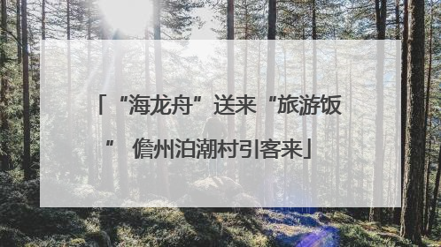 “海龙舟”送来“旅游饭” 儋州泊潮村引客来