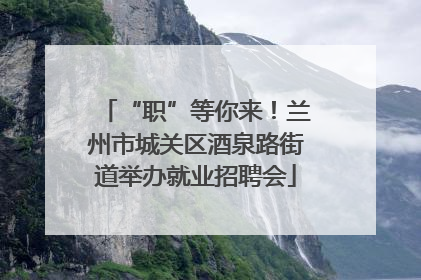 “职”等你来！兰州市城关区酒泉路街道举办就业招聘会