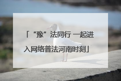 “豫”法同行 一起进入网络普法河南时刻