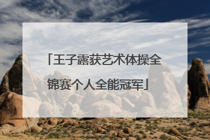王子露获艺术体操全锦赛个人全能冠军