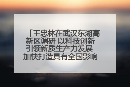 王忠林在武汉东湖高新区调研 以科技创新引领新质生产力发展 加快打造具有全国影响力的科技创新高地
