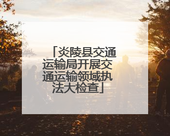炎陵县交通运输局开展交通运输领域执法大检查