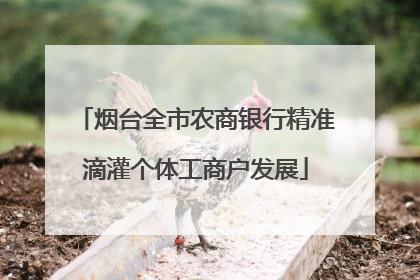 烟台全市农商银行精准滴灌个体工商户发展