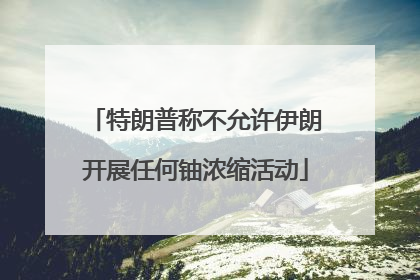 特朗普称不允许伊朗开展任何铀浓缩活动