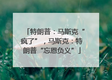 特朗普：马斯克“疯了”，马斯克：特朗普“忘恩负义”