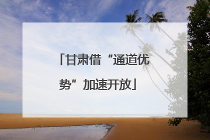 甘肃借“通道优势”加速开放