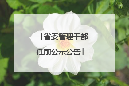 省委管理干部任前公示公告