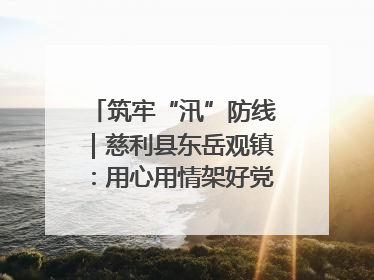 筑牢“汛”防线｜慈利县东岳观镇：用心用情架好党群温暖悠长的“连心桥”
