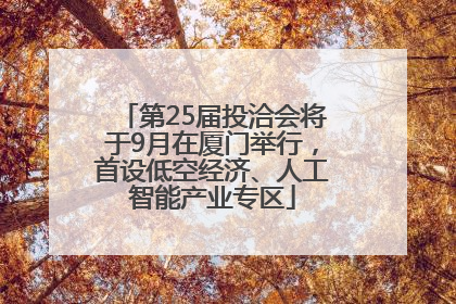第25届投洽会将于9月在厦门举行，首设低空经济、人工智能产业专区