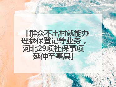 群众不出村就能办理参保登记等业务，河北29项社保事项延伸至基层