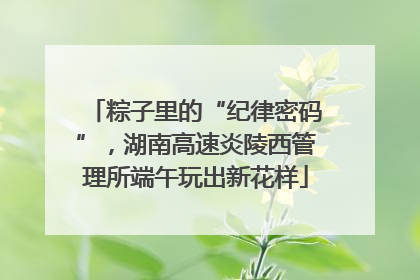 粽子里的“纪律密码”，湖南高速炎陵西管理所端午玩出新花样