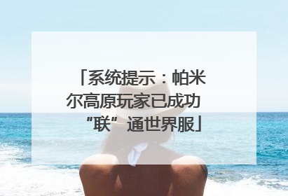 系统提示：帕米尔高原玩家已成功“联”通世界服