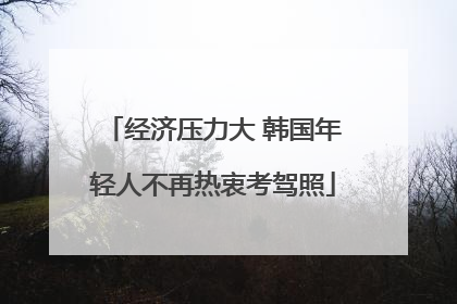经济压力大 韩国年轻人不再热衷考驾照
