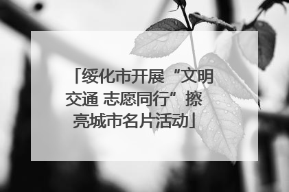 绥化市开展“文明交通 志愿同行”擦亮城市名片活动