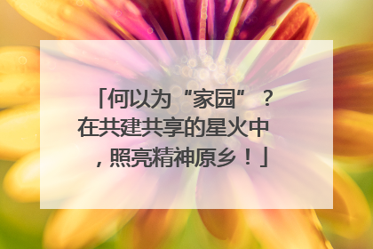 何以为“家园”？在共建共享的星火中，照亮精神原乡！