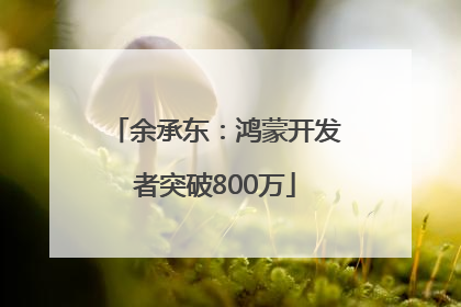 余承东：鸿蒙开发者突破800万