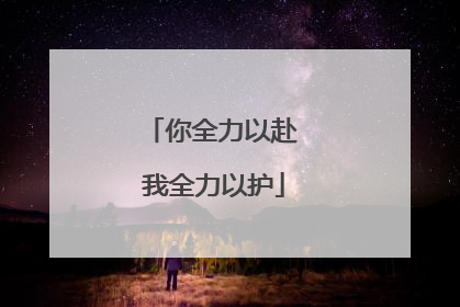 你全力以赴 我全力以护
