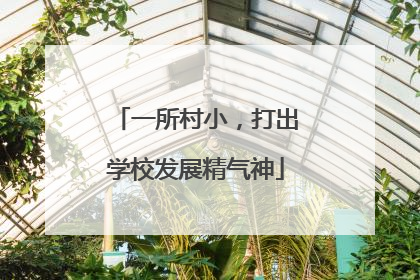 一所村小，打出学校发展精气神