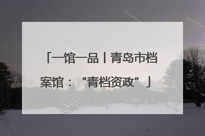 一馆一品丨青岛市档案馆：“青档资政”