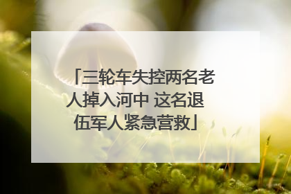 三轮车失控两名老人掉入河中 这名退伍军人紧急营救