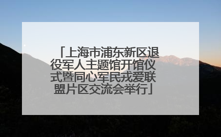 上海市浦东新区退役军人主题馆开馆仪式暨同心军民戎爱联盟片区交流会举行
