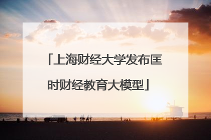 上海财经大学发布匡时财经教育大模型