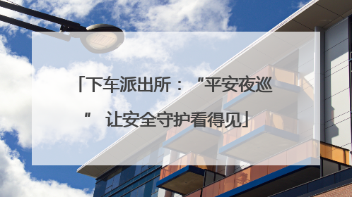 下车派出所：“平安夜巡” 让安全守护看得见