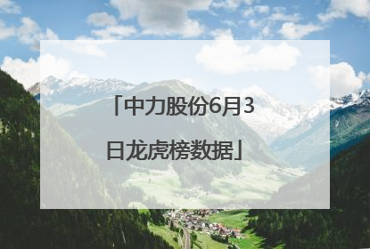 中力股份6月3日龙虎榜数据