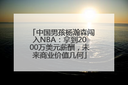 中国男孩杨瀚森闯入NBA：拿到2000万美元薪酬，未来商业价值几何