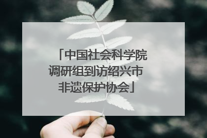 中国社会科学院调研组到访绍兴市非遗保护协会
