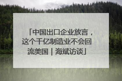 中国出口企业放言，这个千亿制造业不会回流美国｜海斌访谈