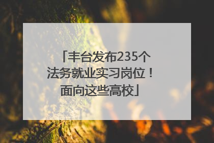 丰台发布235个法务就业实习岗位！面向这些高校