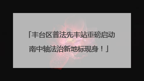 丰台区普法先丰站重磅启动 南中轴法治新地标现身！