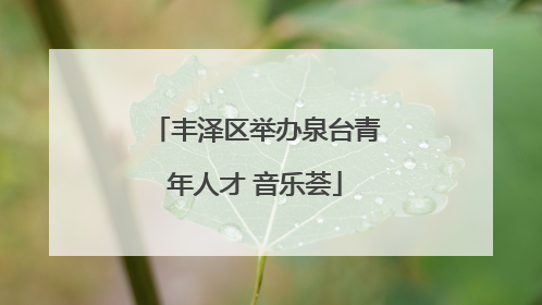 丰泽区举办泉台青年人才 音乐荟