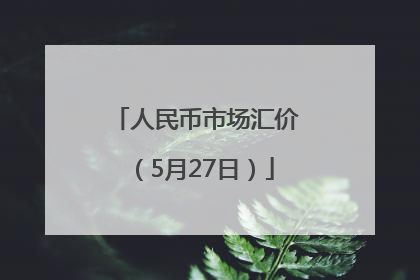 人民币市场汇价（5月27日）