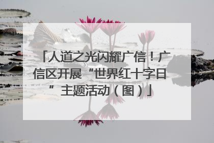 人道之光闪耀广信！广信区开展“世界红十字日”主题活动（图）