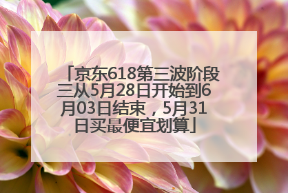 京东618第三波阶段三从5月28日开始到6月03日结束，5月31日买最便宜划算