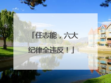 任志能，六大纪律全违反！