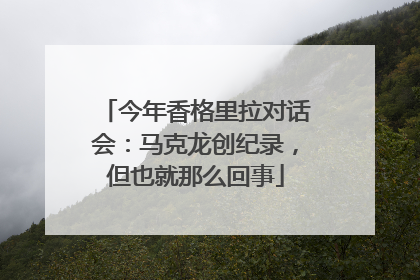 今年香格里拉对话会：马克龙创纪录，但也就那么回事