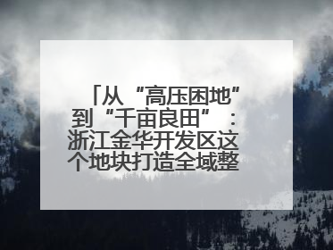 从“高压困地”到“千亩良田”：浙江金华开发区这个地块打造全域整治示范样本